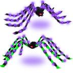 Haunt & Co Outdoor, 5Ft Giant Spider Light Up Spider, 2 Pack Scary Large Halloween Spider Decor for Home Party Favor Yard Decor