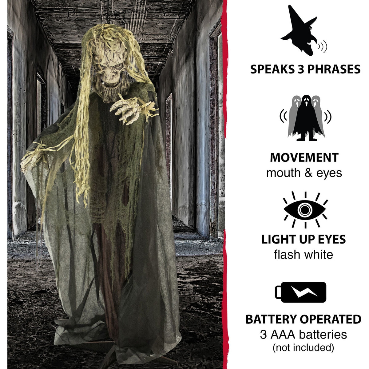 Haunt & Co Life-Size Animatronic Tree Man, 75" Indoor/Outdoor , MultiColor