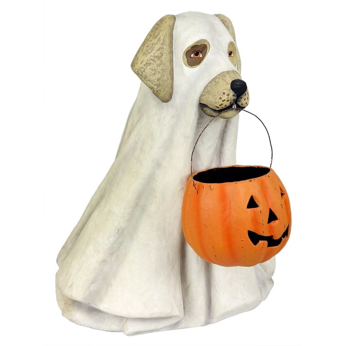 Haunt & Co Bethany Lowe 19.5" Large Ghost Dog Candy Bowl Paper Mache Statue