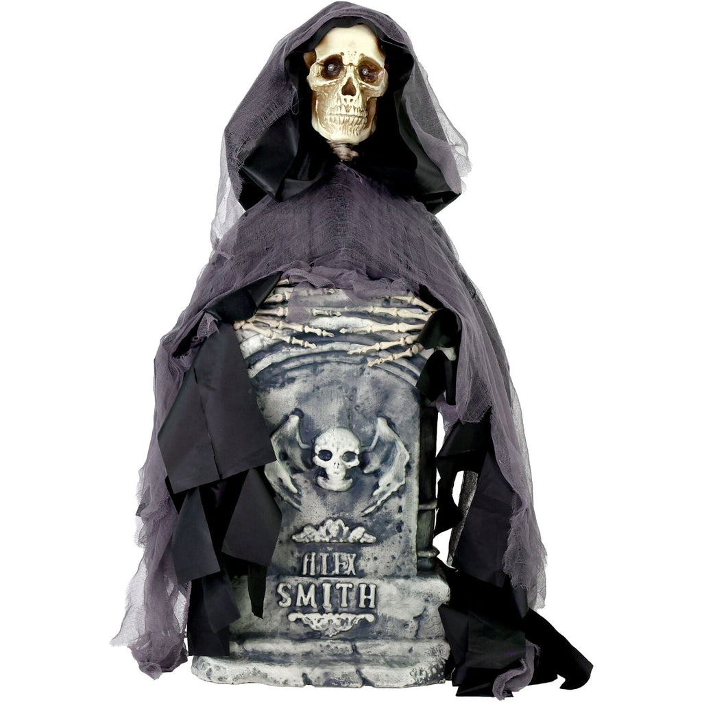 Haunt & Co 3 ft Touch-Activated Rising Reaper with Tombstone Halloween Accessory