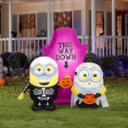 Haunt & Co Airblown Inflatable Minions Halloween Scene Universal, 5 ft Tall, Multicolored