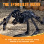 Haunt & Co 45inch Giant Spider ,Scary Spider Halloween Outdoor Party Decorations Props ,Black