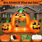 Haunt & Co (2 pack) 8.5FT Halloween Inflatable,Pumpkin Photo with Lights