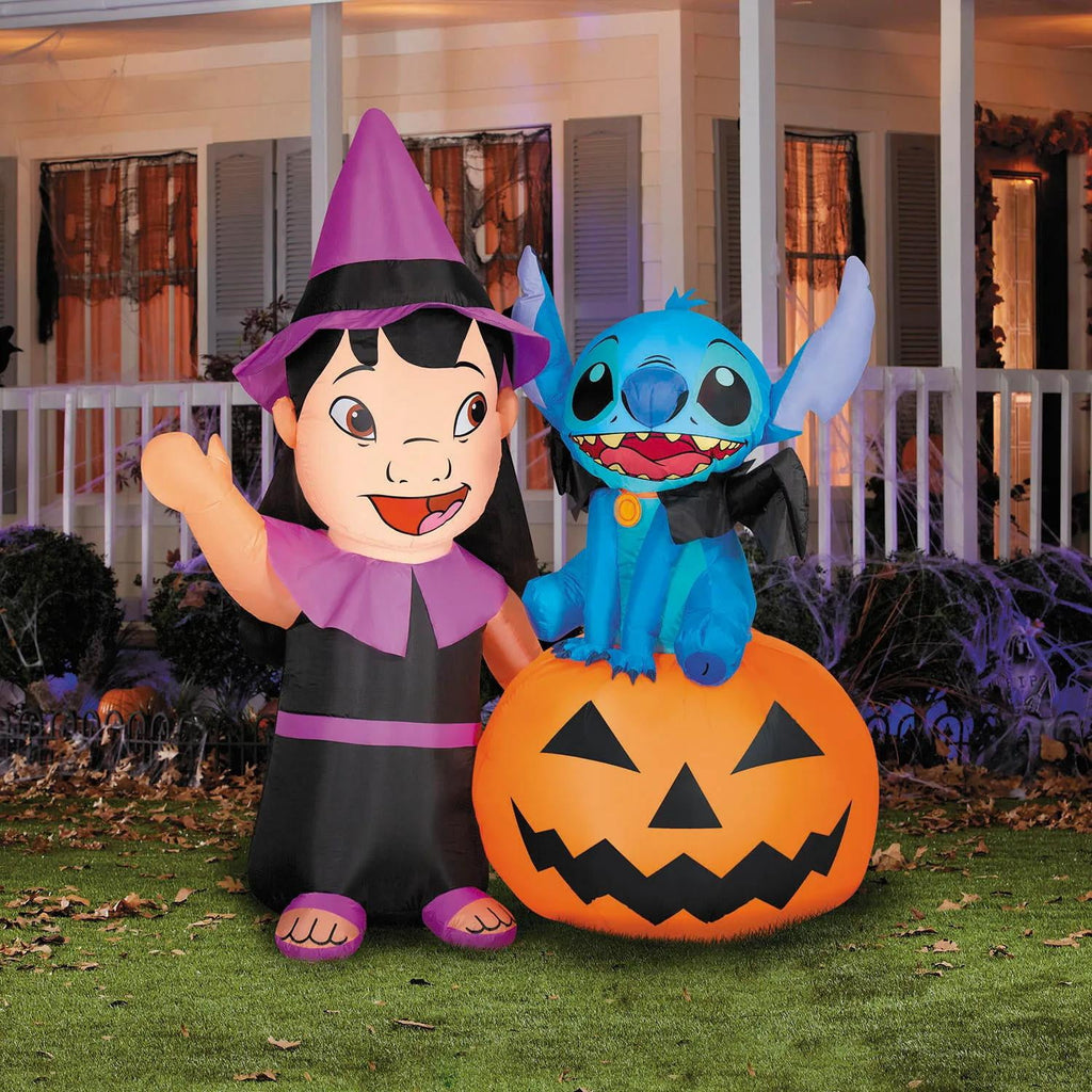 Haunt & Co Disney Lilo and Stitch Pumpkin Halloween Inflatable Decoration - Large
