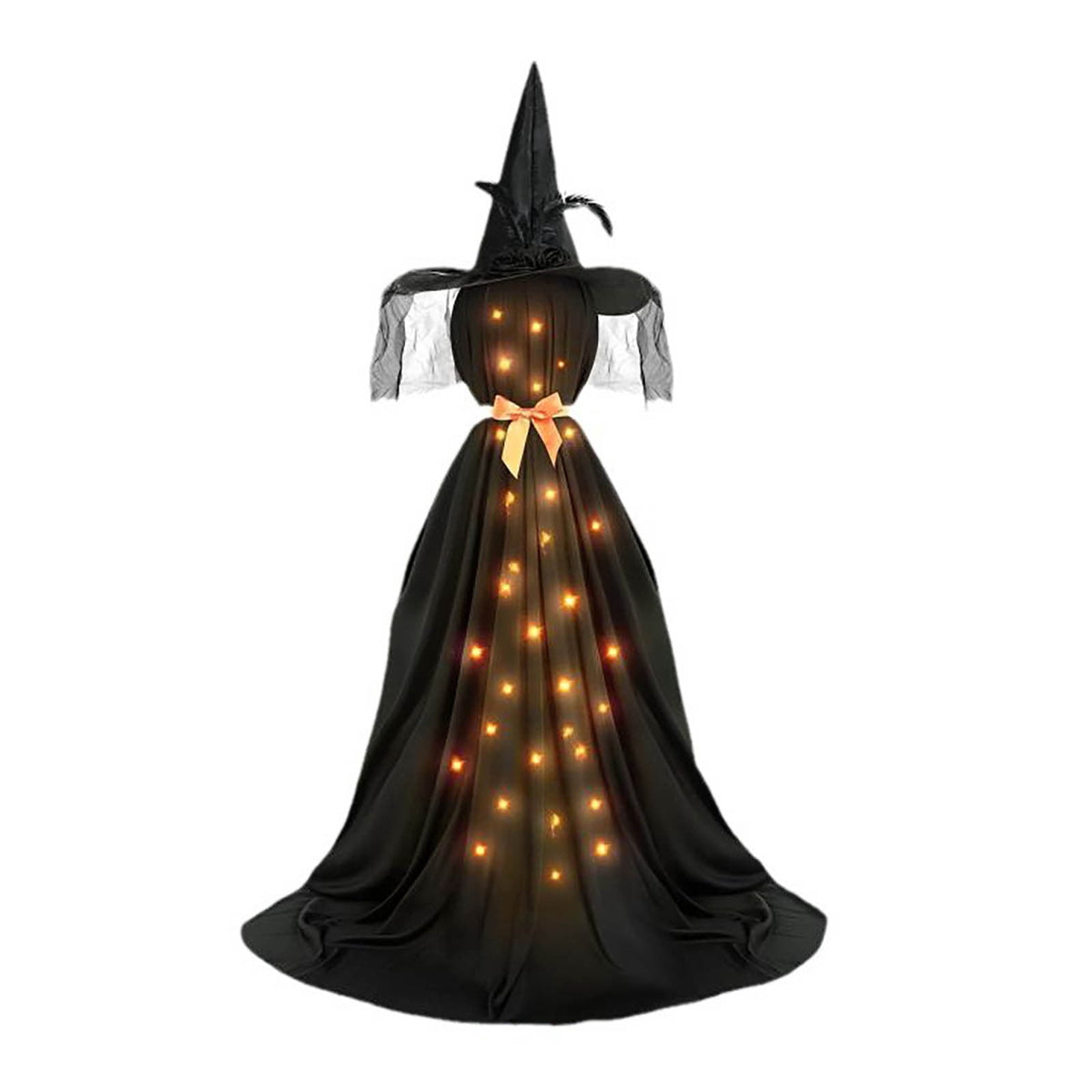 Haunt & Co Qwtwty Glowing Halloween Ghost Decoration with LED Lights, Large Witch Ghosts Halloween Ornaments for Front Yard Patio Garden Party Decor Indoor Outdoor