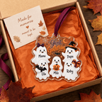 Haunt & Co Personalized Ghost Gathering Family Acrylic Halloween Hanging Ornament