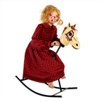 Haunt & Co 3.2 ft Voice & Sound-Sensor Rocking Horse Girl Halloween Animatronic