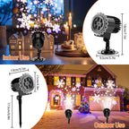 Haunt & Co Outdoor high brightness snowflake projection light, holiday decoration ambient light, Christmas Halloween laser light, light show, waterproof function, indoor home, Christmas, wedding Mother's Day