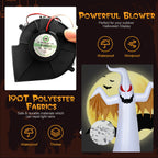 Haunt & Co Costway 8 FT Halloween Inflatable White Ghost with Rotatable Flame LED Lights