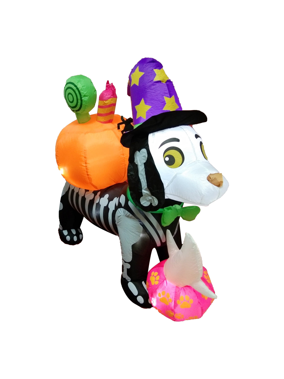 Haunt & Co 5FT Halloween LED Inflatable Skeleton Dog with Treats