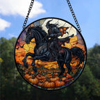 Haunt & Co Christmas Gift Box - Knight Halloween Stained Glass Hanging Ornament - Reindeer & Bells Christmas Tree Decor, Holiday Gift for Mom, Dad, Friends, Family