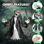 Haunt & Co Halloween Zombie Groundbreaker Decorations Outdoor with Light and Sound, 2.3FT Motion and Sound Scary Deco Props