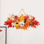 Haunt & Co Gaecuw Halloween Maple Leaf Pumpkin Hanging Ornament Fall Festival Wall Decor for Front Door Party Indoor Supplies