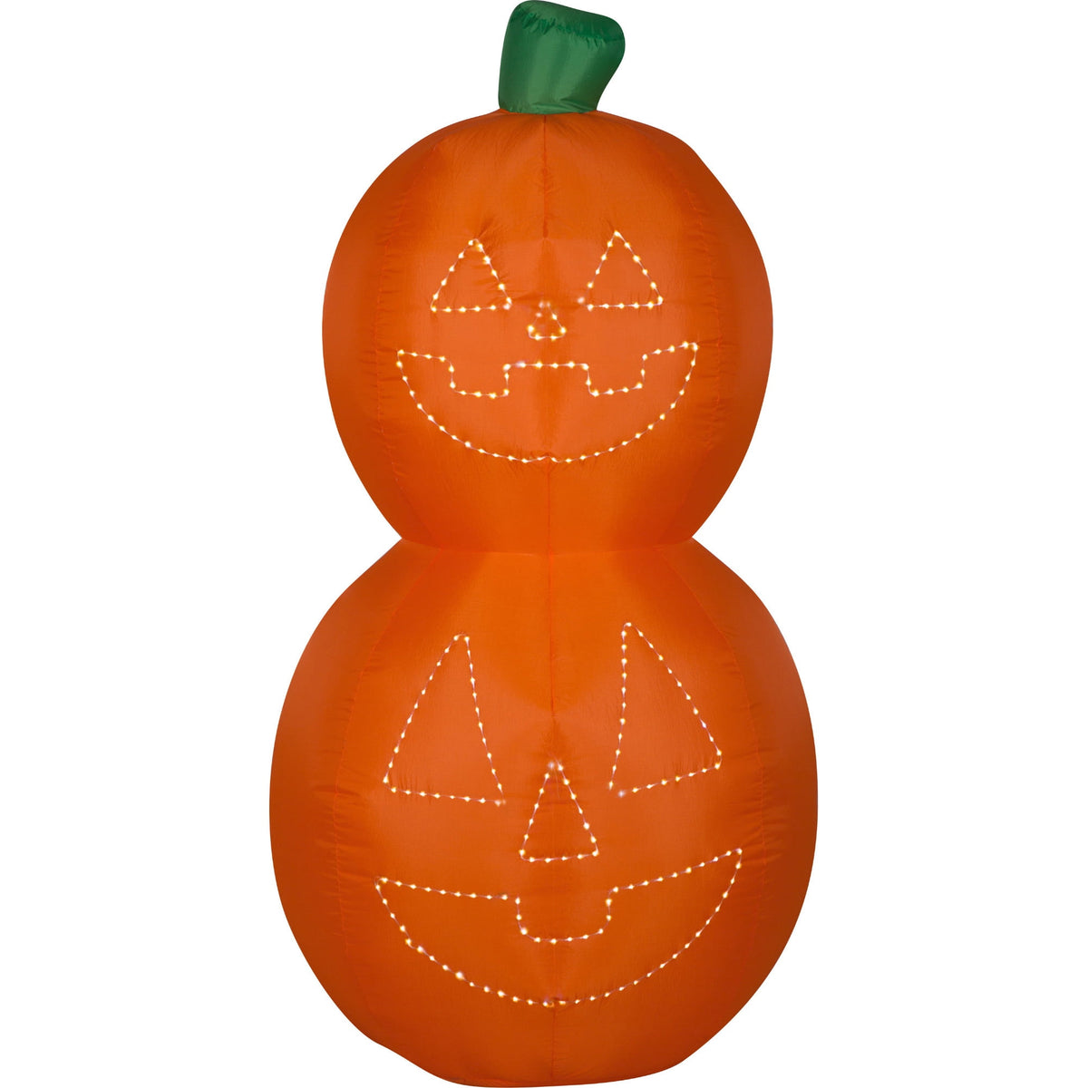 Haunt & Co 5.5 ft. H Halloween Yard Inflatables Jack-O-Lantern Pumpkin Stack with White Micro Lights