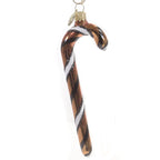 Haunt & Co 5.75In Orange White Black Candy Cane, Glass, Ornament Halloween Stripe 14755