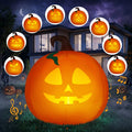 Haunt & Co 5 Ft Tall Halloween Inflatable Pumpkin,Blow Up Pumpkin with Projector Face and Music Lights,Outdoor Decorations