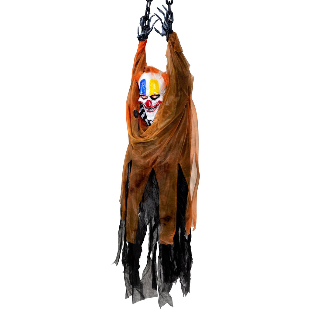Haunt & Co 42" Animated Halloween Clown with LED Eyes Decoration