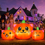 Haunt & Co 6.2FT Halloween Inflatable Pumpkin Cat Outdoor Decorations, Halloween Blow Ups with Lights