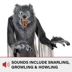 Haunt & Co 7 ft Tall Motion-Activated Towering Werewolf, Premium Halloween Animatronic, Plug-In