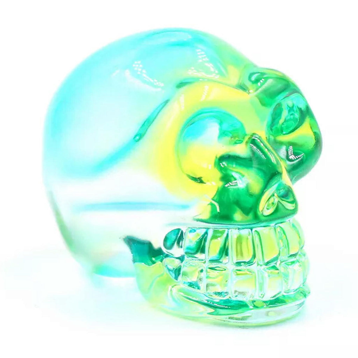 Haunt & Co HOOUN 8pcs 2inch Electroplated Multicolor Carved Skull Crystal Ornaments Halloween