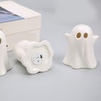 Haunt & Co 3 Pcs Halloween Spooky Ghost Ornaments â?? Warm Glow with Eerie Eyes, Halloween Decorations for Snack Tables, Dessert Stations & Halloween Party Setups â?? perfect for Costume Parties with spooky setups