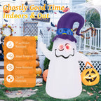 Haunt & Co Costway 6 Ft Halloween Inflatables Cute Ghost with Jack-O-Lantern & Witch Hat