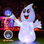 Haunt & Co Halloween Inflatables 5 FT Halloween Ghost Inflatable with Built-in LEDs, Cute Halloween Inflatable Ghost Blow up Ghost Inflatable, Outdoor for Halloween Holiday Party