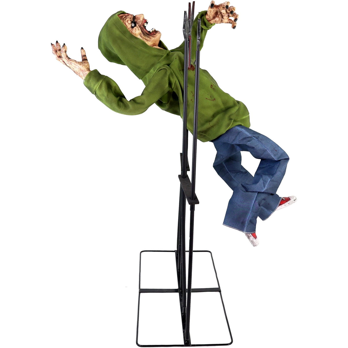 Haunt & Co 4.4 ft Voice-Sensor Impaled Zombie Halloween Animatronic
