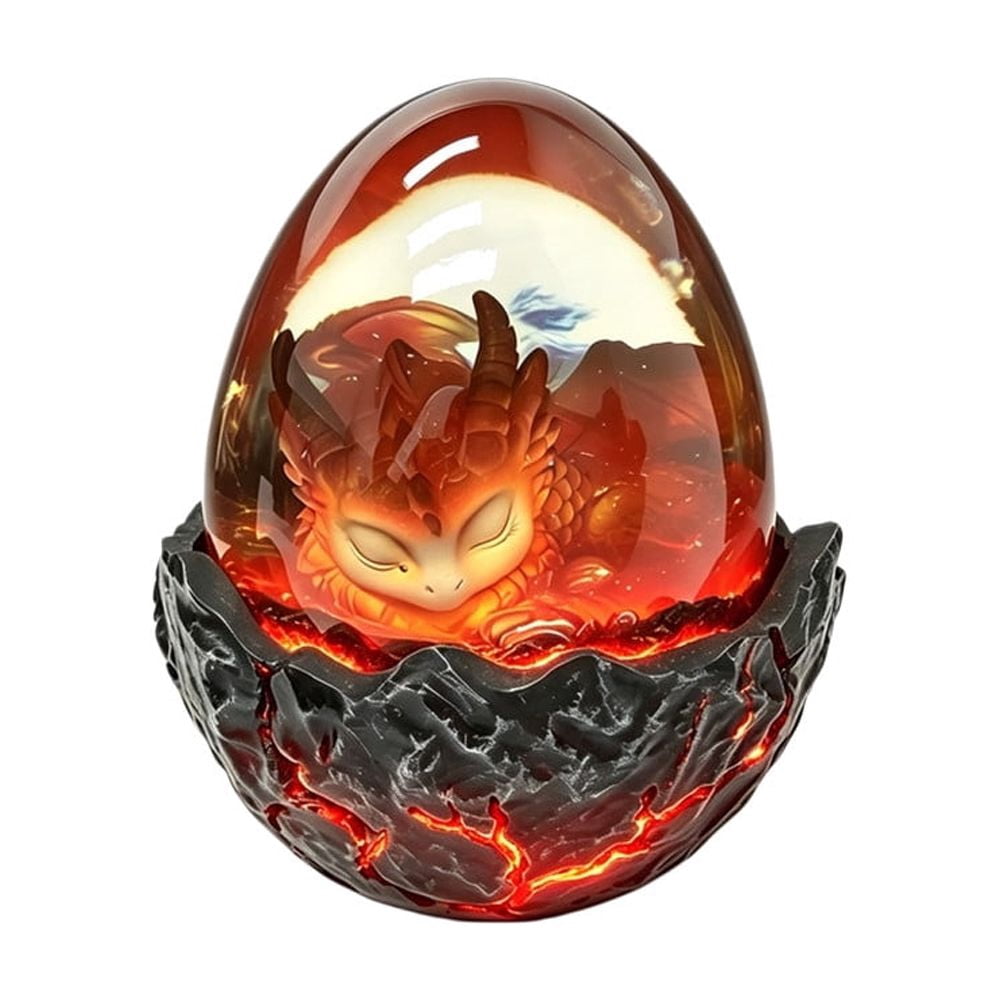 Haunt & Co Kyusrd Led Candlelight Lamp for Halloween Decor,Transparent Lavas Dragons Egg Ornament With LED Breathing Light