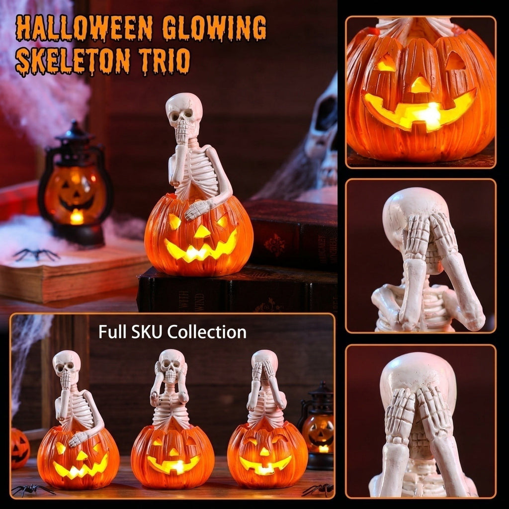 Haunt & Co HaiSphere Halloween Decorations Indoor Glow Resin Ornament Collection - Halloween Party Decorations Scene Prop for Window Sill Bookshelf Home