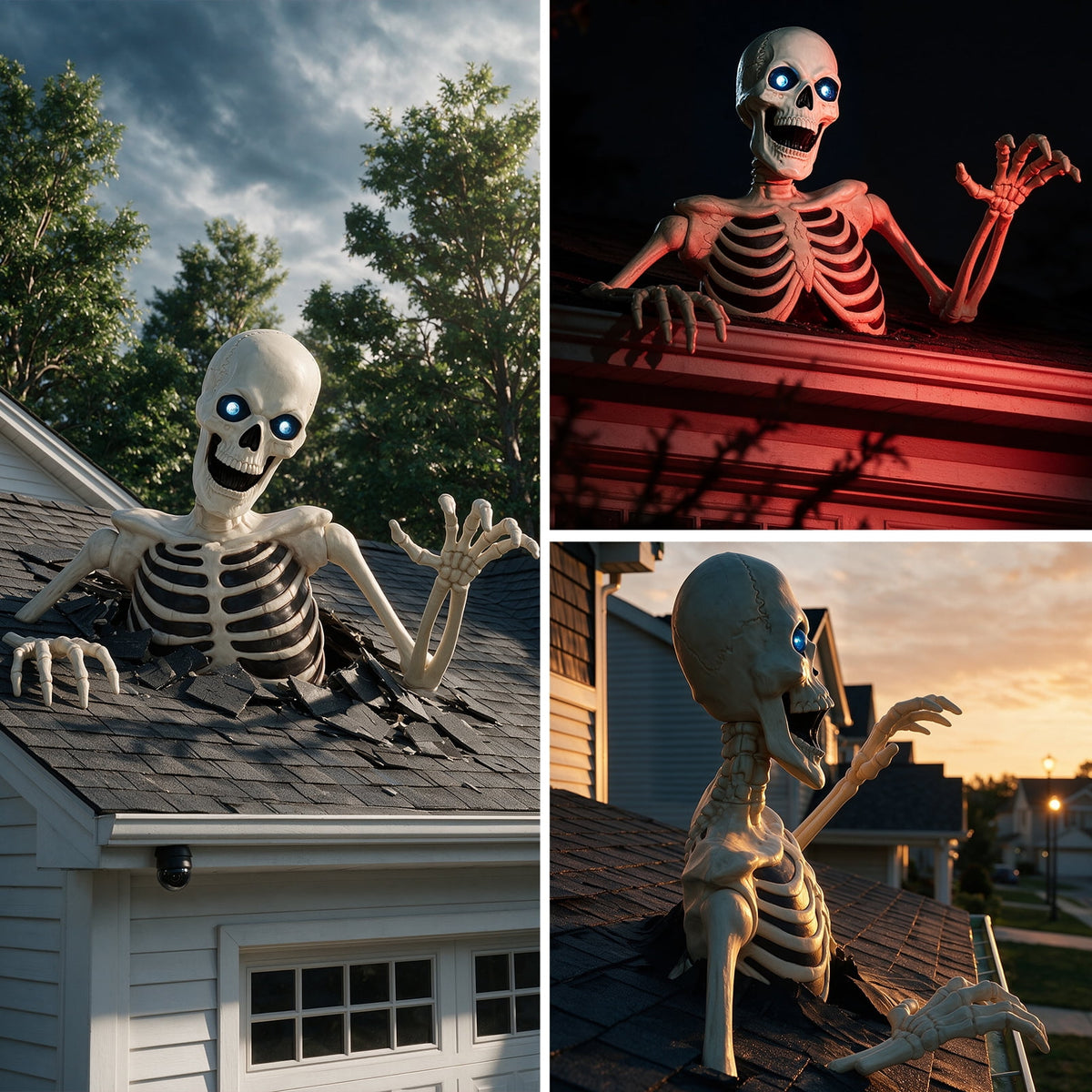 Haunt & Co 48" Halloween Giant Groundbreaker Skeleton with LED Light Moving Eyes, Creepy Sound Effect