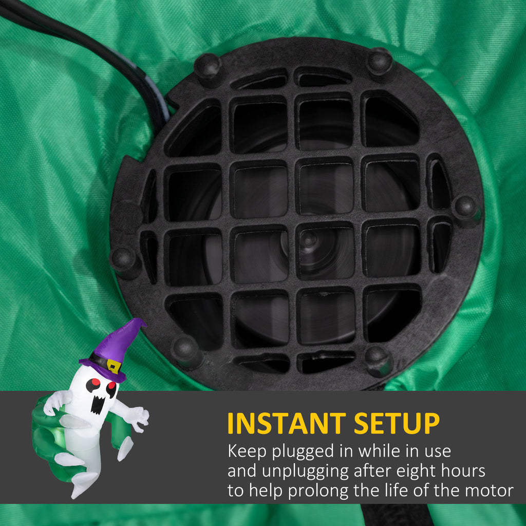 Haunt & Co Outsunny 3.9ft Inflatable Halloween Window Sticker Ghost, with LED Lights