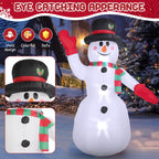 Haunt & Co 8ft Snowman Christmas Inflatables, Blow up with LED Lights Built-in for Holiday/Party/Yard/Garden Decoration