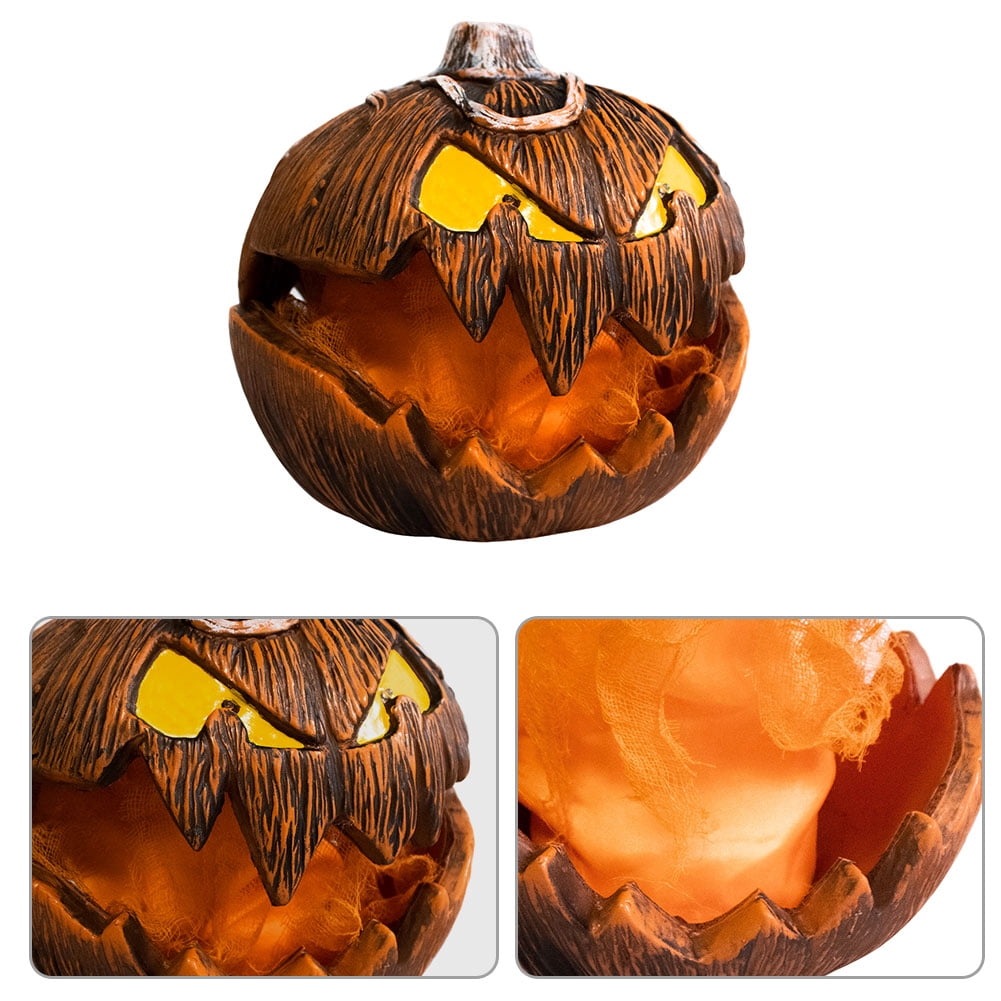 Haunt & Co Halloween Pumpkin Head Yard Decor Lighting 2025 New Gourdo Jack-O-Lantern Decor Mouth Open Vintage Pumpkin Halloween Lights Indoor & Outdoor Scary Decorations for Haunted House Porch Yard Party Decor