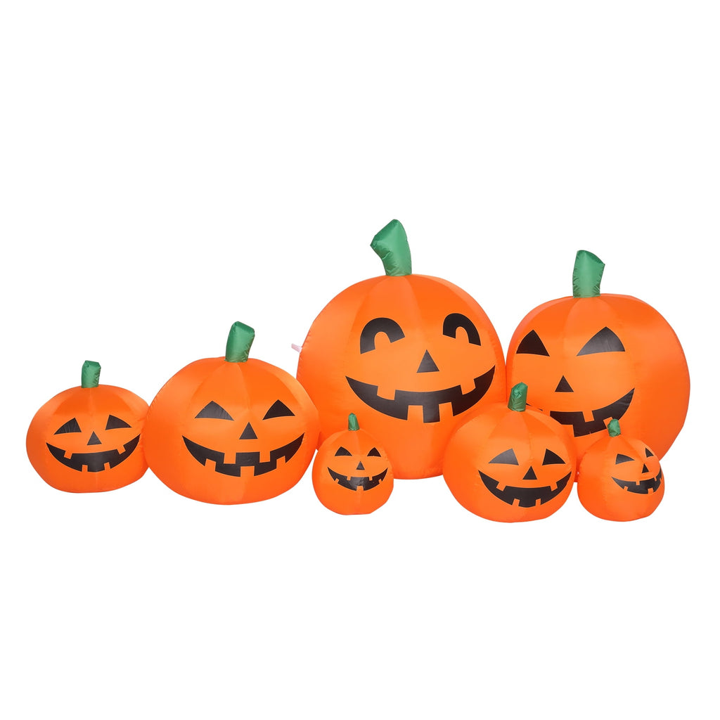 Haunt & Co 7.4' Halloween Inflatables Outdoor with LED Lights 7pcs Blow up Pumpkins