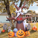 Haunt & Co Halloween Inflatable 11.8 FT Inflatable Halloween Tree, Halloween Inflatable Tree Scary Halloween Blow Up Tree with LED Lights, Outdoor Clearance for Halloween/Holiday