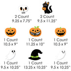 Haunt & Co Big Dot of Happiness Jack-O'-Lantern Halloween - Black Cat Ghost Skull & Witch Hat Lawn Decor - Outdoor Kids Halloween Party Yard Decorations - 10 Pc