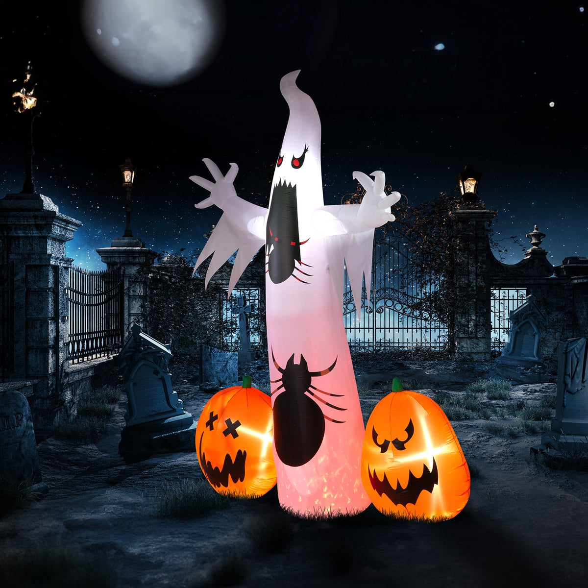 Haunt & Co 12 ' Halloween Ghost & Pumpkin Outdoor Halloween Inflatables