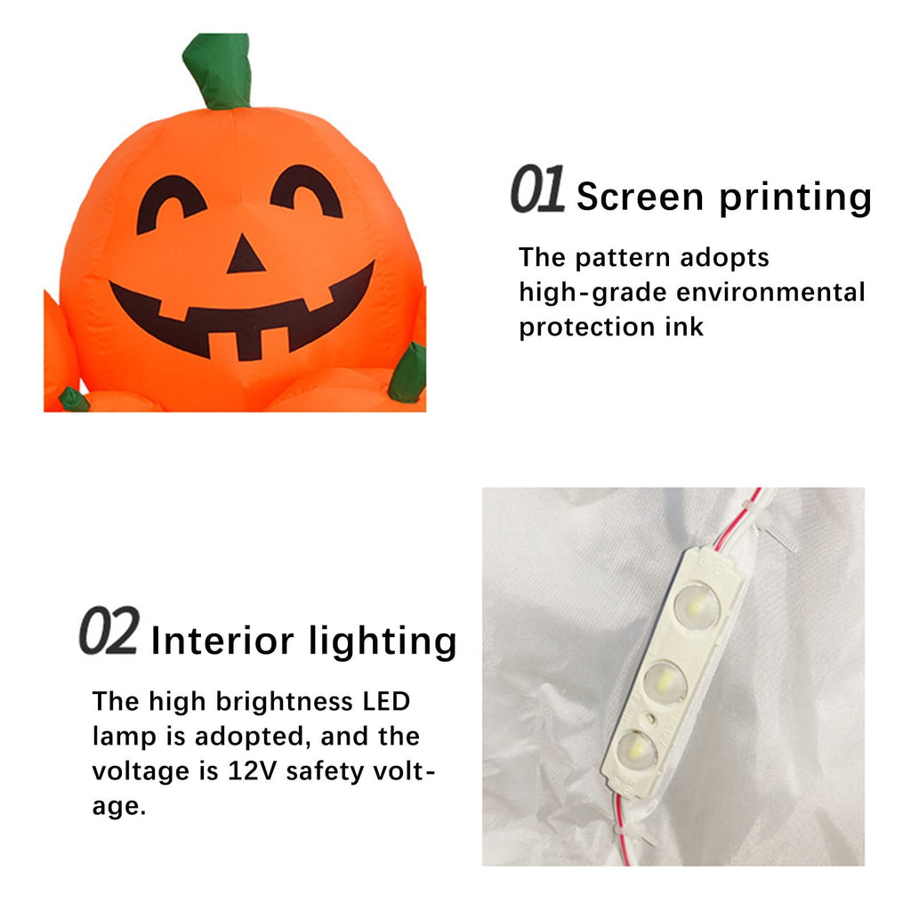 Haunt & Co YIKA Halloween Decoration Halloween Pumpkin Inflatable 2.2m 7 Pumpkin Ghost Halloween Decoration Halloween Ornaments