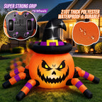 Haunt & Co (2 pack) 2.6ft Remote Control Halloween Inflatable with Music Lights,Pumpkin Spider Car Blow ups Rc Car,Indoor Outdoor Decorations