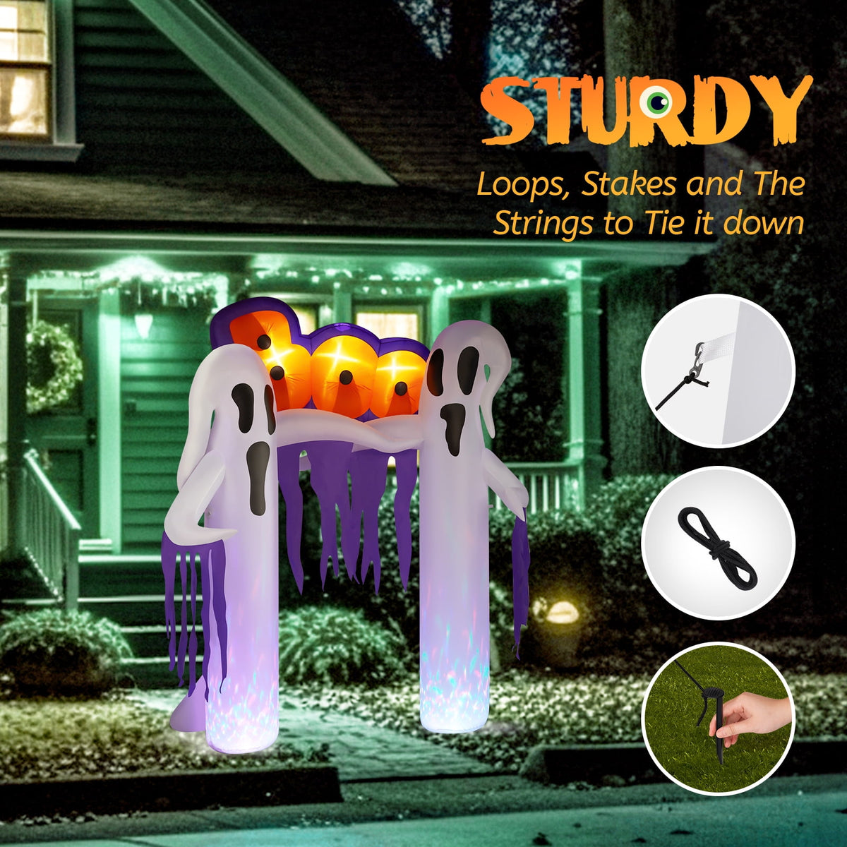 Haunt & Co 10 FT Halloween Inflatables Ghost Arch Outdoor