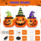 Haunt & Co 6FT Halloween Inflatable Pumpkins Decorations with LED Lights, Halloween Blow Ups Decoration for Home Party