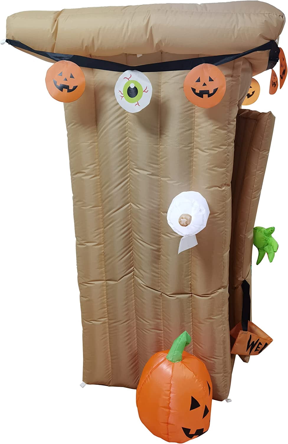 Haunt & Co 6FT Halloween Animated LED Inflatable Spooky Outhouse with Monster Holiday Yard Decoration