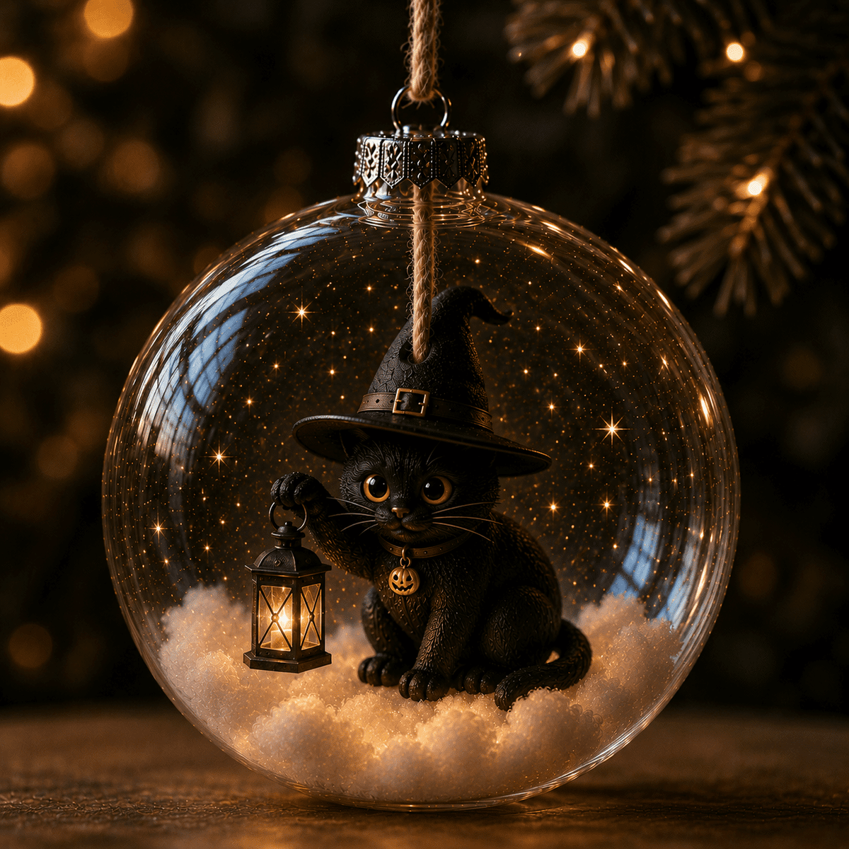 Haunt & Co Halloween Decorations Tree Ornaments Collection-Glowing Halloween Ornament Collection â?? Cat, Witch, Pumpkin & Ghost Baubles