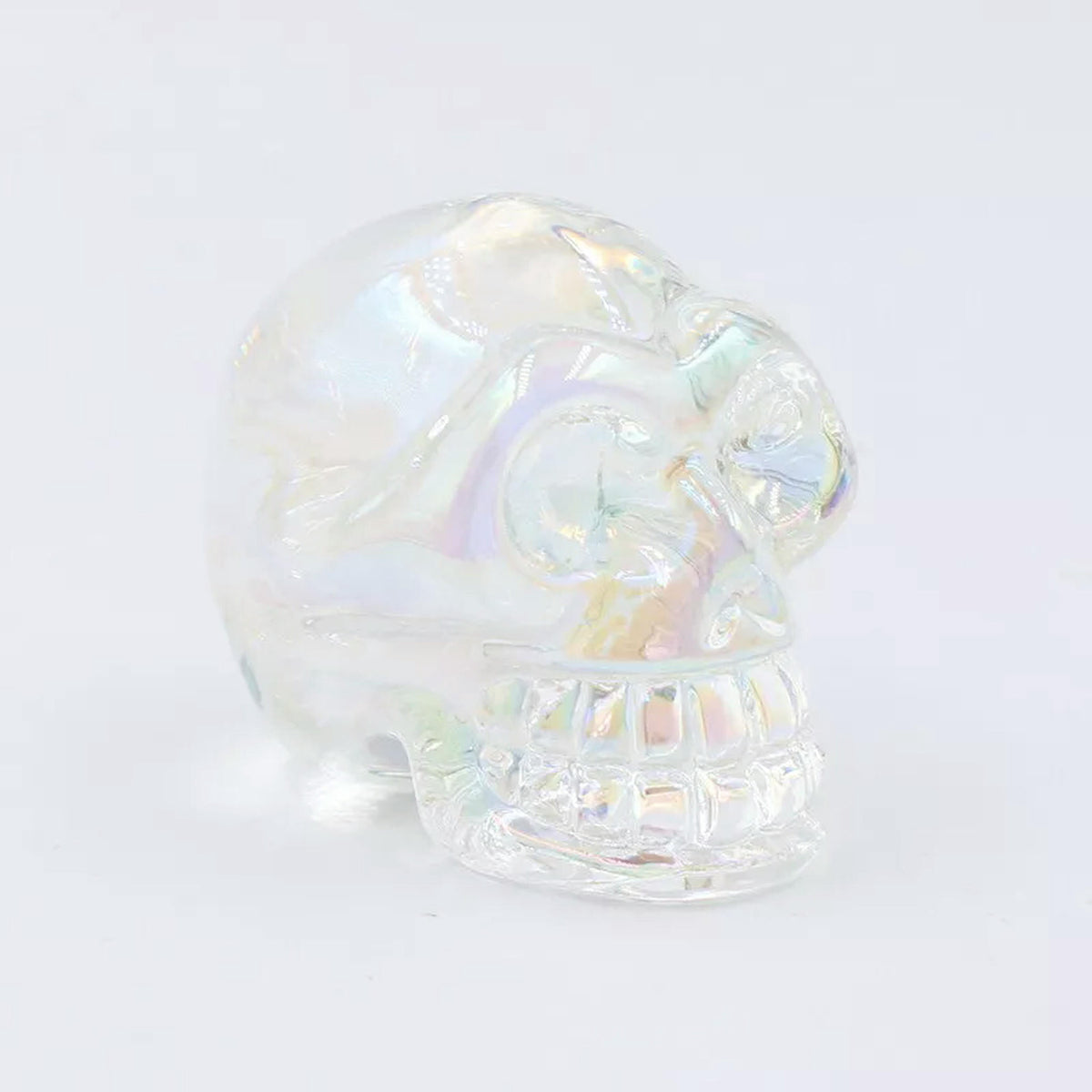 Haunt & Co HOOUN 8pcs 2inch Electroplated Multicolor Carved Skull Crystal Ornaments Halloween