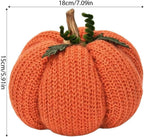 Haunt & Co Knitted Pumpkin Decor, Fall Harvest Crochet Pumpkins, Cute Knit Pumpkin Ornaments for Halloween Thanksgiving Home Decor, Fall Room Mantel Table Decoration (RL)