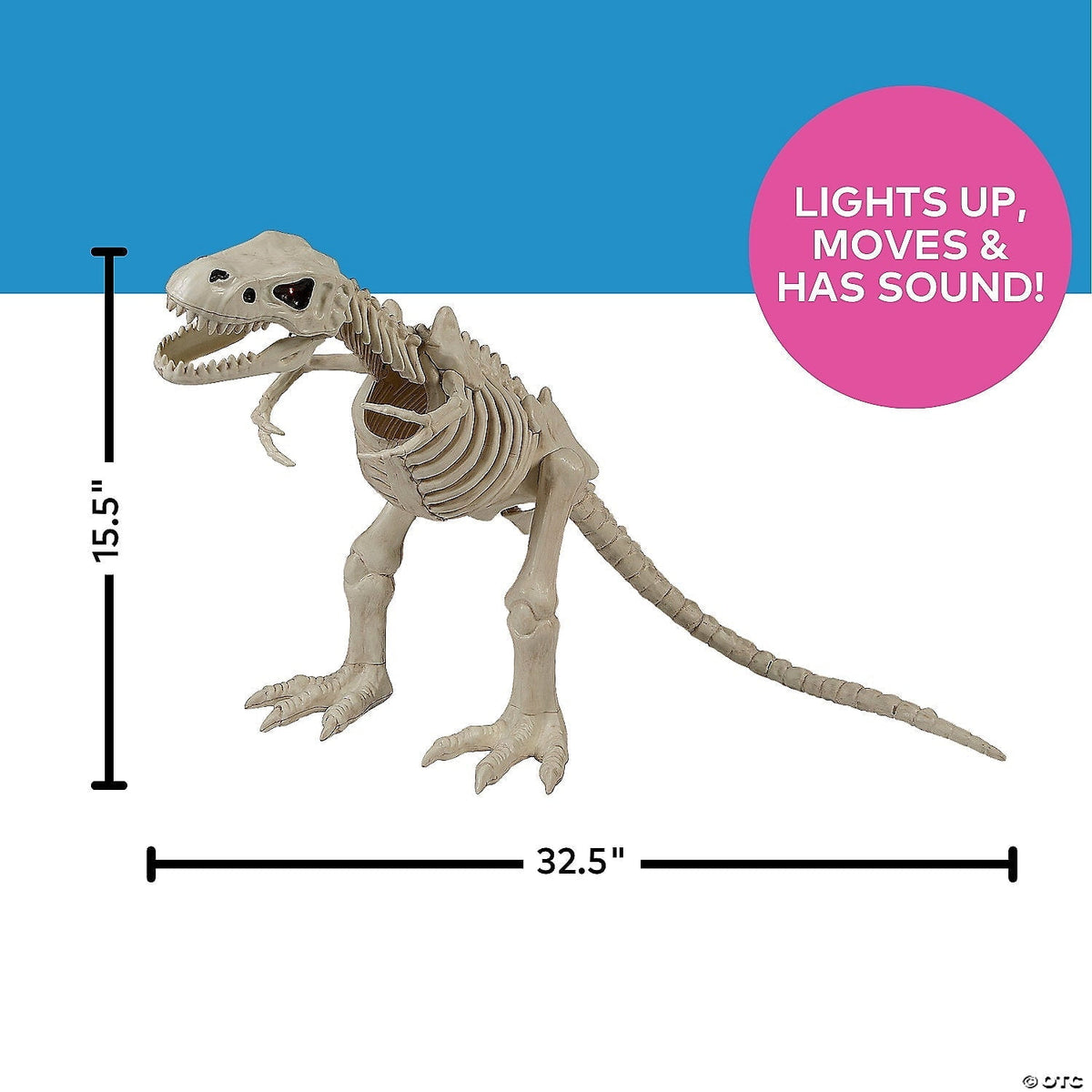 Haunt & Co USA SEW81896 18.5 in. Animated Light-Up Tiger Skeleton