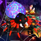 Haunt & Co Halloween Inflatable 8.5 FT Halloween Spider Inflatable, Giant Blow Up Spider with Built-in Lights, Outdoor Inflatable Halloween Blowup for Holiday/Party/Yard