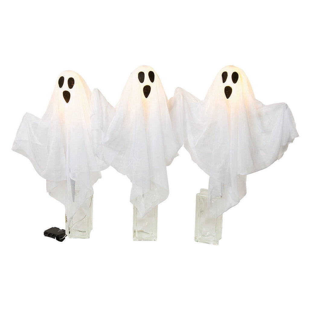 Haunt & Co LED Outdoor Ghost Light Lawn Decoration for Halloween, 3 Pieces
