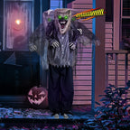Haunt & Co 7FT Halloween Animatronic Werewolf w/ Werewolf Barking Sound The Sound Activated Halloween Prop